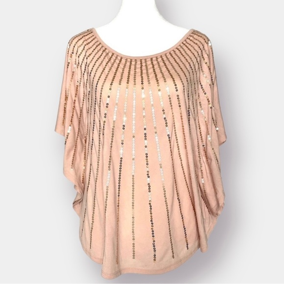 No Boundaries Tops - NEW Sequin Sunburst Shirt Pink Size XL (15-17)
